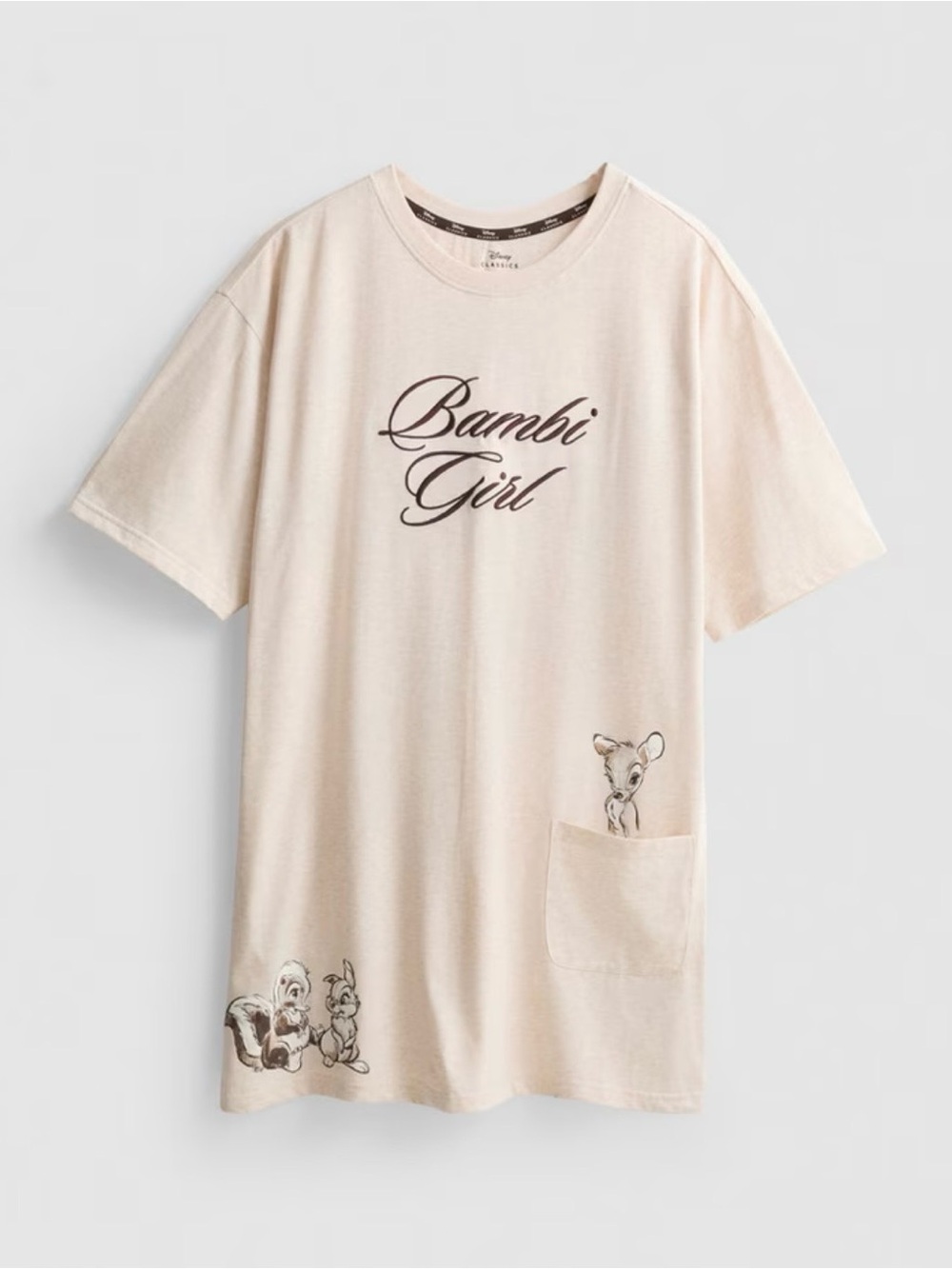 Primark Bambi Girl Cream Graphic Nightshirt